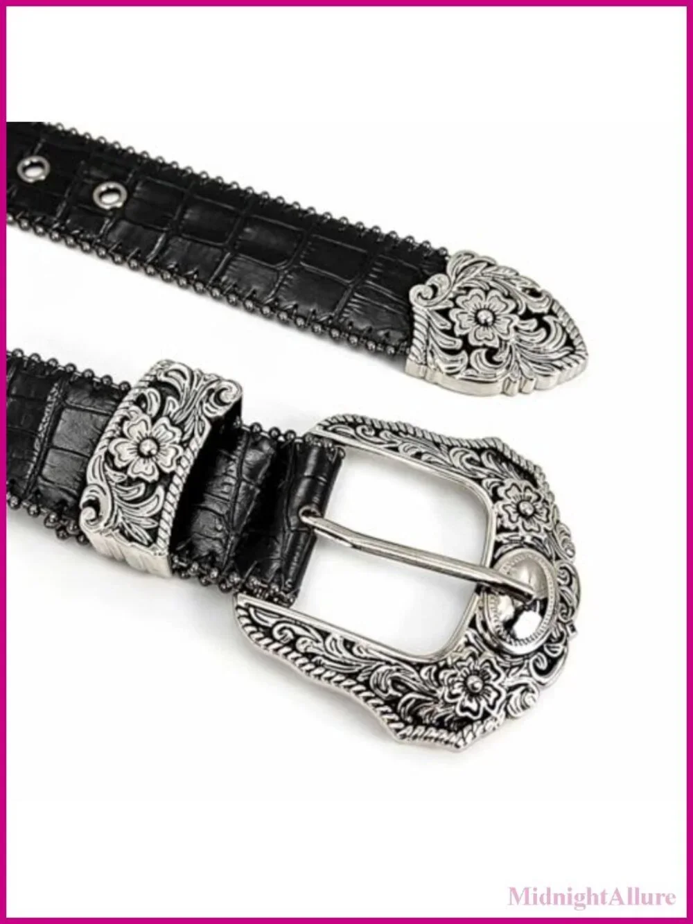 Western PU Leather Belt Adjustable Metal Buckle for Jeans